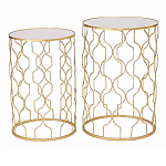 Набор из двух столов из металла Brass Symphony Geometry варинант исполнения - 1 | Loft Concept в Новосибирске