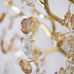 Бра золотого цвета с ветвями и прозрачными хрустальнымих подвесками Droplet Chandelier варинант исполнения - 4 | Loft Concept в Новосибирске