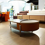 Дизайнерский журнальный стол овальной формы с открывающейся столешницей Caleb Coffee Table варинант исполнения - 2 | Loft Concept в Новосибирске