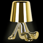 Настольная лампа фигурная золотого цвета с гладким абажуром Высота 17 см Sophia варинант исполнения - 3 | Loft Concept в Новосибирске