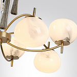 Люстра подвесная с 8-ю шарообразными плафонами из белого стекла с подвесками из камня и кисточками Agatelle варинант исполнения - 6 | Loft Concept в Новосибирске