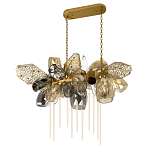 Люстра подвесная с 22-мя гранёными стеклянными плафонами с вертикальными подвесками Gilded Mirage  варинант исполнения - 5 | Loft Concept в Новосибирске