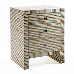 Тумбочка прикроватная Bogense Bone Inlay Bedside Beige варинант исполнения - 1 | Loft Concept в Новосибирске