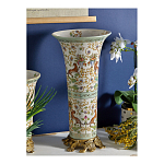 Ваза высокая из фарфора на бронзовом основании Turquoise Blooming Garden варинант исполнения - 6 | Loft Concept в Новосибирске