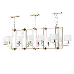 Люстра прямоугольной формы с 12-ю цилиндрическими плафонами из стекла Laurent варинант исполнения - 1 | Loft Concept в Новосибирске