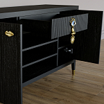 Комод-буфет Elsa Dreams Black с открытыми полками   варинант исполнения - 1 | Loft Concept в Новосибирске