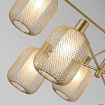 Люстра потолочная с абажурами из металлической сетки Loft Grid Pendant Gold варинант исполнения - 3 | Loft Concept в Новосибирске