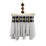 Люстра квадратная плетеная с бахромой Wicker Square Chandelier with Tassels варинант исполнения - 2 | Loft Concept в Новосибирске