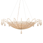 Люстра из деревянных бусин с подвесками в виде капель Wooden Beads варинант исполнения - 1 | Loft Concept в Новосибирске