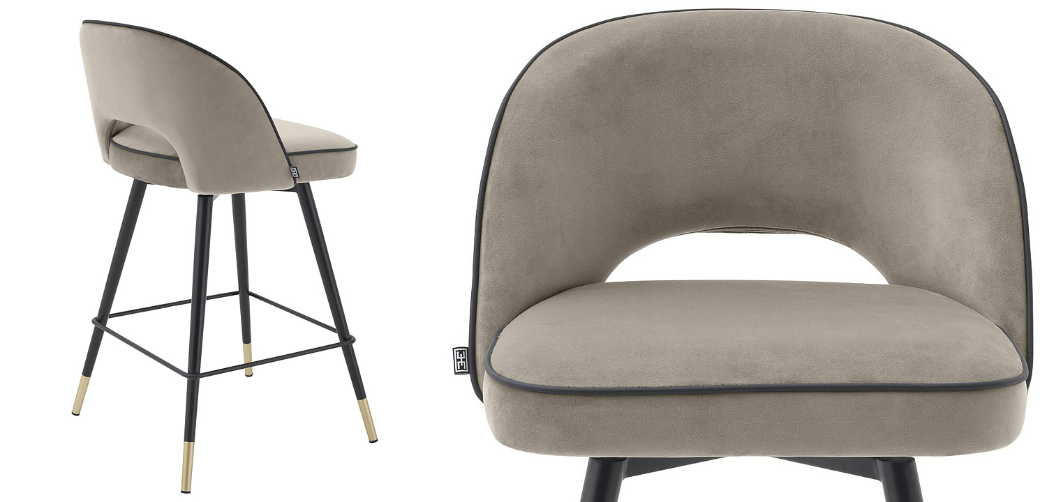 Комплект полубарных стульев Eichholtz Counter Stool Cliff set of 2 greige Комплект полубарных стульев Eichholtz Counter Stool Cliff set of 2 greige - Loft-Concept в Новосибирске