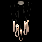 Подвесной светильник белого цвета с 6-ю изогнутыми плафонами Flow Loop варинант исполнения - 3 | Loft Concept в Новосибирске