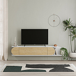 ТВ-тумба подвесная белая с полкой и откидной дверцей цвета древесины TONE TV STAND WHITE варинант исполнения - 1 | Loft Concept в Новосибирске