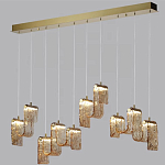 Подвесной светильник линейный с плафонами волнистой формы из фактурного стекла Big Wave варинант исполнения - 9 | Loft Concept в Новосибирске