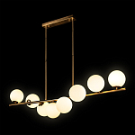 Люстра на штанге с 8-ю белыми шарообразными плафонами Bubble Chandelier варинант исполнения - 3 | Loft Concept в Новосибирске