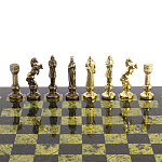 Шахматы Ренессанс из бронзы с доской из натурального камня Змеевик Decorative Thematic Chess варинант исполнения - 4 | Loft Concept в Новосибирске