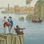 Обои ручная роспись Views of Italy Aurore варинант исполнения - 2 | Loft Concept в Новосибирске