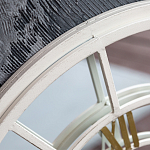 Зеркало настенное в белой металлической раме в виде часов Mirror Tower Clock варинант исполнения - 2 | Loft Concept в Новосибирске