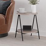 Стол приставной с 2-мя круглыми бежево-серыми столешницами ESSEL LIGHT MOCHA варинант исполнения - 4 | Loft Concept в Новосибирске