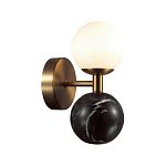 Бра с шарообразным матовым плафоном и шаром из камня на металлическом основании Orb Essence варинант исполнения - 7 | Loft Concept в Новосибирске