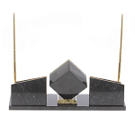 Настольный канцелярский набор из змеевика и офиокальцита с визитницами и часами Successful Leader варинант исполнения - 3 | Loft Concept в Новосибирске