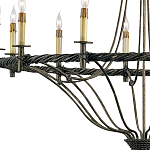 Люстра двухъярусная с отделкой в виде веревки Black Light Profile варинант исполнения - 1 | Loft Concept в Новосибирске