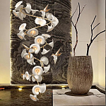 Люстра каскадная из белых цветов каллы и птичек Refined Taste of Light варинант исполнения - 5 | Loft Concept в Новосибирске