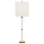 Настольная лампа с прозрачным корпусом и прямоугольным тканевым абажуром Charm and Luxury варинант исполнения - 3 | Loft Concept в Новосибирске