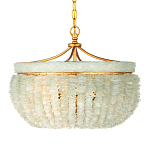 Подвесной светильник с каскадом из стеклянных декоративных элементов на золотом каркасе Shining Sea Glass варинант исполнения - 4 | Loft Concept в Новосибирске