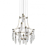 Люстра подвесная из металла с хрустальными подвесками прозрачного цвета Quasar 41 варинант исполнения - 1 | Loft Concept в Новосибирске