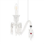 Подвесной светильник стеклянный в виде канделябра Curved Glass Chandelier варинант исполнения - 5 | Loft Concept в Новосибирске