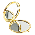 Зеркало карманное двухстороннее круглое из натурального камня Серафинит в подарочной упаковке Gold Stone Mirrors варинант исполнения - 2 | Loft Concept в Новосибирске