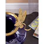 Ваза темно-синего цвета из фарфора с бронзовыми стрекозами Eden Garden porcelain and bronze варинант исполнения - 5 | Loft Concept в Новосибирске