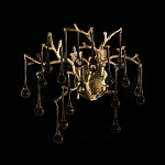 Бра в форме ветвей деревьев золотого цвета с прозрачными подвесками-каплями Droplet Bra варинант исполнения - 4 | Loft Concept в Новосибирске