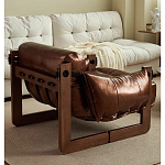 Кресло-диван кожаное на деревянном каркасе Medieval Furniture варинант исполнения - 2 | Loft Concept в Новосибирске