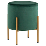 Зеленый пуф на золотистых ножках SANJAY варинант исполнения - 1 | Loft Concept в Новосибирске