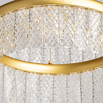 Люстра двухъярусная с золотого цвета и прозрачными подвесками Pettico варинант исполнения - 10 | Loft Concept в Новосибирске