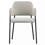 Стул мягкий с подлокотниками Chair Gray Upholstery Boucle варинант исполнения - 1 | Loft Concept в Новосибирске