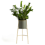 Кашпо из металла и латуни Elegance Elevated Planters оливковое  варинант исполнения - 2 | Loft Concept в Новосибирске