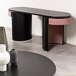 Дизайнерский письменный стол овальной формы с 2-мя выдвижными ящиками по бокам Parsec варинант исполнения - 3 | Loft Concept в Новосибирске