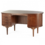 Дизайнерский письменный стол округлой формы с 4-мя ящиками и дверкой с полочками Rili варинант исполнения - 2 | Loft Concept в Новосибирске