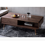 Кофейный стол из дерева с ящиком и нишей для хранения Coffee Walnut Table варинант исполнения - 3 | Loft Concept в Новосибирске