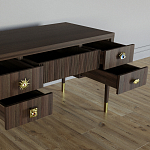 Письменный стол с 4-мя ящиками Elsa Dreams Walnut варинант исполнения - 3 | Loft Concept в Новосибирске