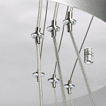 Люстра с тремя кольцами цвета хром и прозрачными хрустальными шарами по периметру Sacramento Transparent Balls Chandelier варинант исполнения - 10 | Loft Concept в Новосибирске