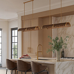 Люстра линейная полукруглой формы Wooden Horseshoe варинант исполнения - 6 | Loft Concept в Новосибирске