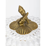 Конфетница прозрачная стеклянная на бронзовых ножках в виде морских коньков с крышкой в виде ракушки Eden Garden варинант исполнения - 2 | Loft Concept в Новосибирске