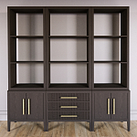 Модульный стеллаж Primo из трех составных элементов Темный орех варинант исполнения - 2 | Loft Concept в Новосибирске