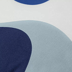 Подушка декоративная хлопковая синего цвета с абстрактным принтом Elysian Flow Azure варинант исполнения - 3 | Loft Concept в Новосибирске