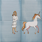 Плитка с узором Девочка единорог варинант исполнения - 1 | Loft Concept в Новосибирске