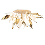 Люстра потолочная с декоративными белыми и золотистыми листьями Wintery flovers варинант исполнения - 1 | Loft Concept в Новосибирске