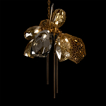 Люстра подвесная со стеклянными плафонами из дымчатого и золотистого с тремя вертикальными подвесками Gilded Mirage  варинант исполнения - 7 | Loft Concept в Новосибирске